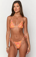 9.0 Swim Oceania Orange Floral Triangle Bikini Top