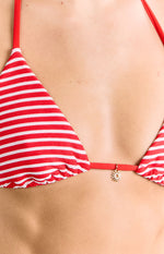 9.0 Swim Wave Red Stripe Triangle Bikini Top Image