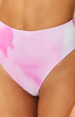 9.0 Swim Majorca Pink Print High Waisted Bikini Bottom Image