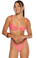 9.0 Swim Bianca Red Stripe Bikini Top