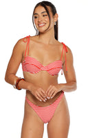 9.0 Swim Bianca Red Stripe Bikini Top