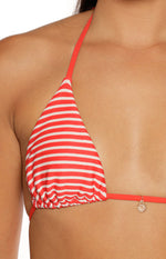 9.0 Swim Wave Red Stripe Triangle Bikini Top Image
