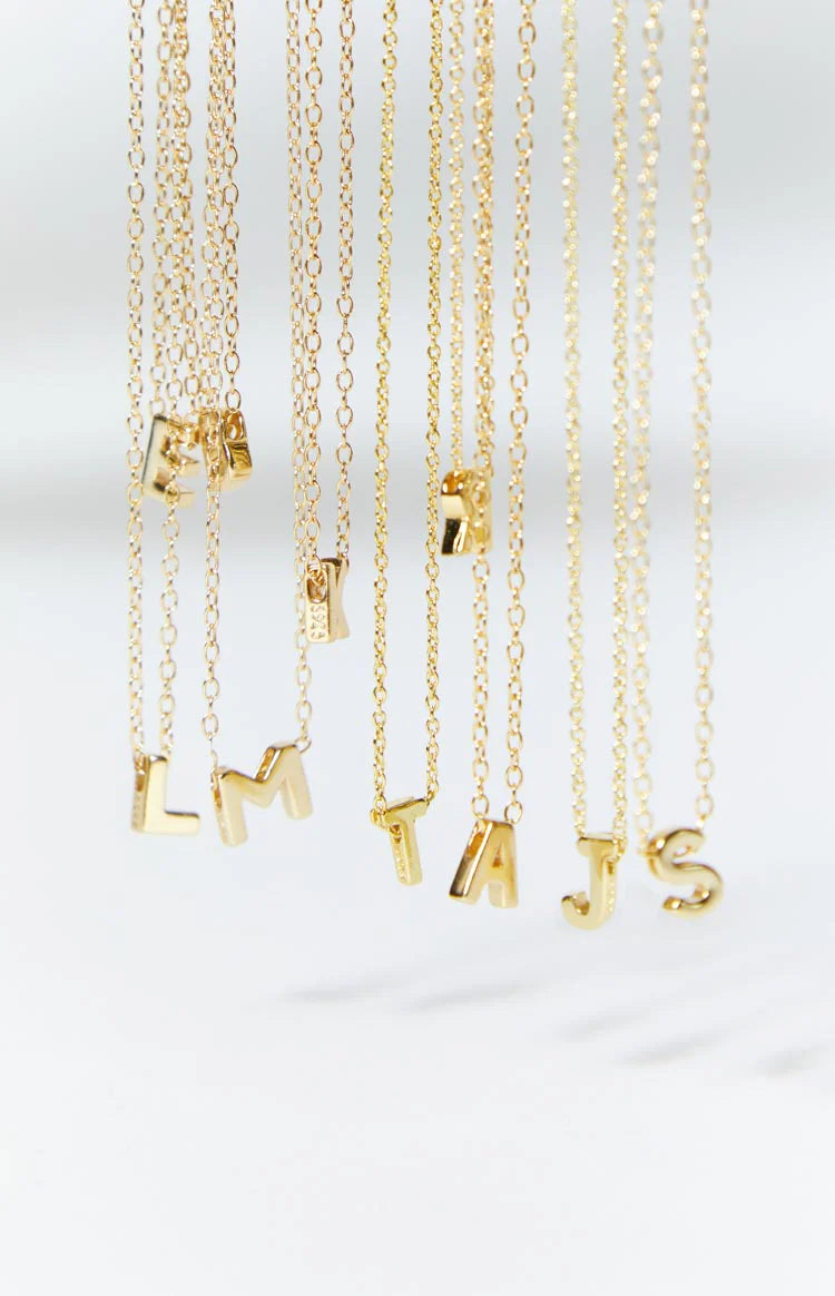 18k Letter Gold Necklace