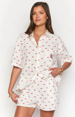 Alexea Cherry Print Pajama Shorts