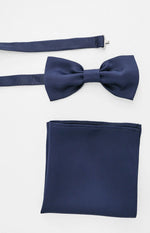 Abel Navy Bow Tie And Pocket Square Set