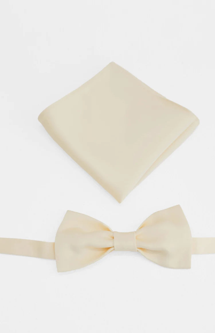 Abel Yellow Bow Tie And Pocket Square Set