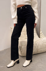 Abrand Chelsea High Straight Organic Black Jeans Image