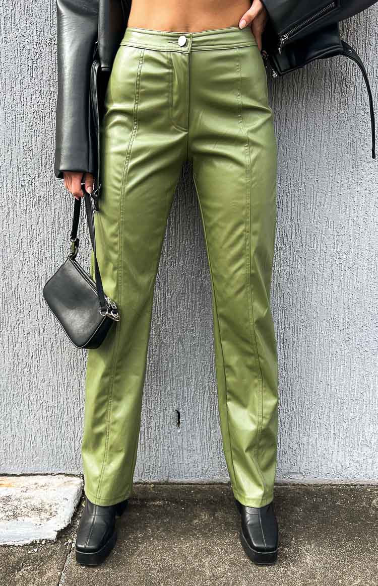 Addie Green PU Pants Image