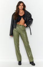Addie Green PU Pants Image