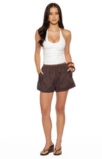 Ailany Brown Floral Shorts Image