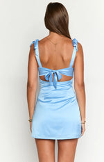 Akira Blue Tie Mini Dress