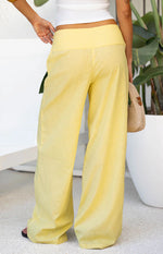Alamara Yellow Floral Detail Wide Leg Pants - PRE ORDER