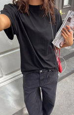 Alba Plain Black Tee