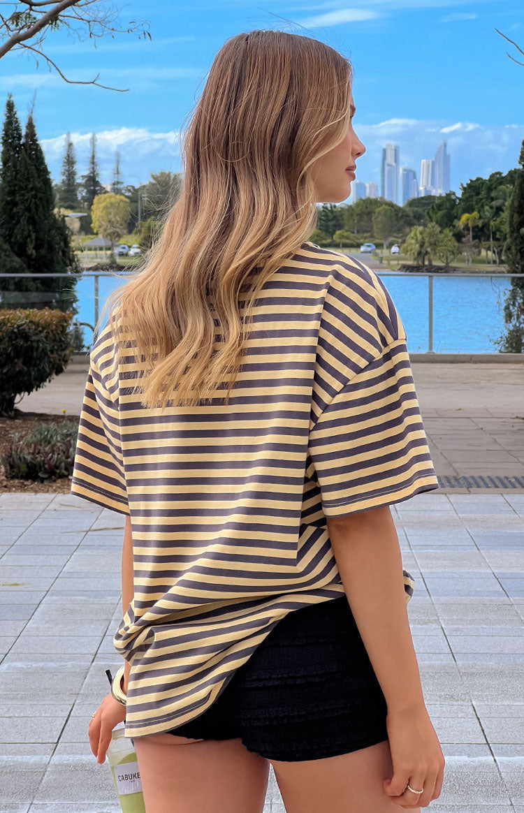 Alba Yellow Stripe Oversized Tee Image