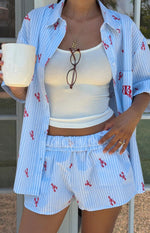 Alexea Lobster Print Pajama Shorts Image