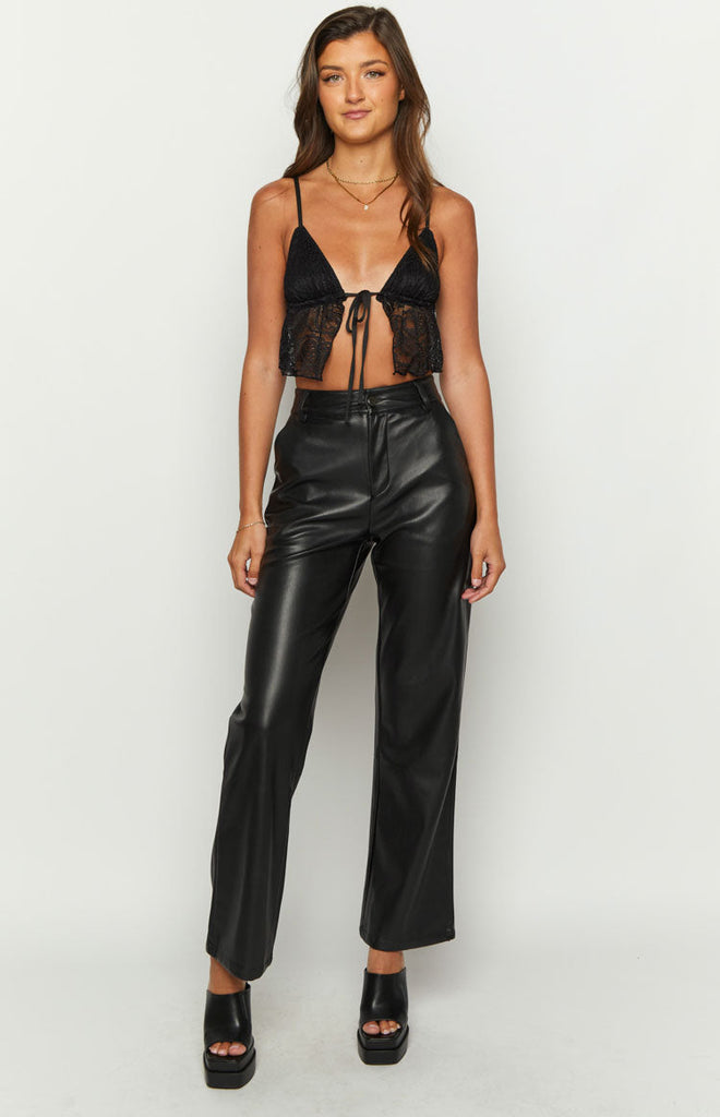 Agape Structure Tie Top Black