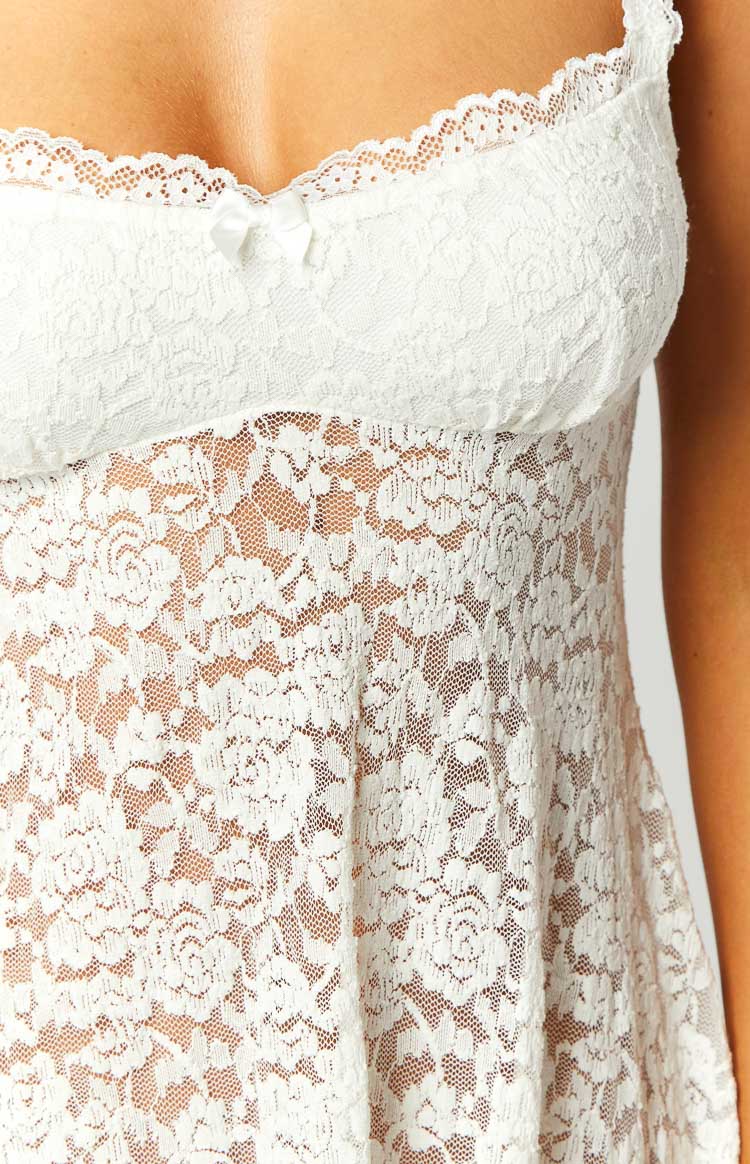 All Mine White Lace Mini Dress Image