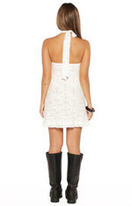 All Yours White Lace Mini Dress