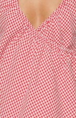 Althea Red Gingham Wrap Front Mini Dress