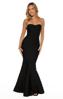 Beginning Boutique Amanda Black Bandage Strapless Formal Maxi Dress black bandage strapless crossover bust bodycon maxi with