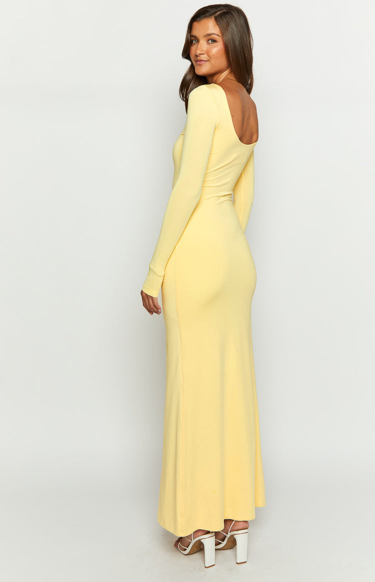 Amber Glow Yellow Long Sleeve Maxi Dress | Beginning Boutique NZ Amber Glow Yellow Long Sleeve Maxi Dress | Beginning Boutique NZ