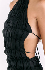 Amory Black Halter Party Mini Dress