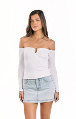 Anabel White Long Sleeve Top