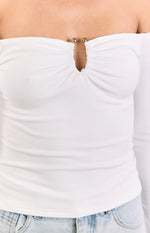 Anabel White Long Sleeve Top
