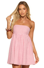 Anderson Red Stripe Strapless Mini Dress Image