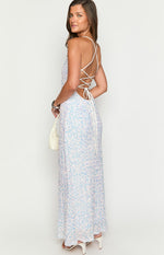 Andrea White Velvet Sequin Maxi Dress Image