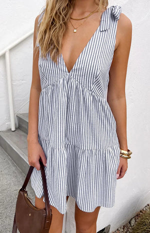 Angel Girl Blue Stripe Mini Dress