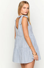 Angel Girl Blue Stripe Mini Dress