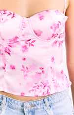 Angela Pink Floral Print Top Image