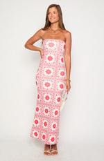 Arizona Red Tile Print Maxi Dress Image