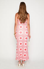 Arizona Red Tile Print Maxi Dress Image