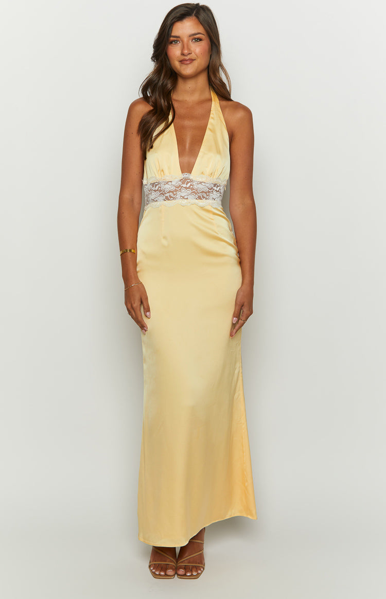 Arli Yellow Lace Maxi Dress Image