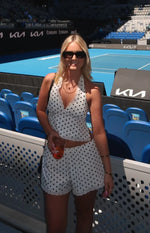Arnie White Polka Dot Halter Neck Top