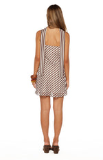 Arti Brown Stripe Micro Mini Dress Image