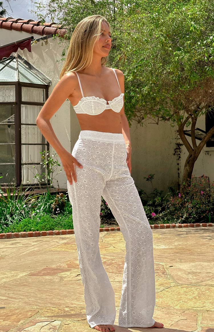 Ash White Floral Pants Image