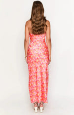 Ashley Pink And Orange Floral Formal Maxi Dress