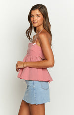 Aspen Red Gingham Halter Top Image