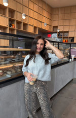 Brunet Leopard Print Straight Leg Jeans