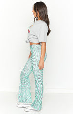 Avalon Green Mesh Mid Rise Pant Image