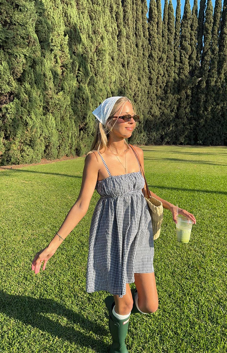 Avara Black Gingham Mini Dress | Beginning Boutique NZ