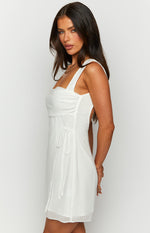 Avi White Chiffon Mini Dress Image