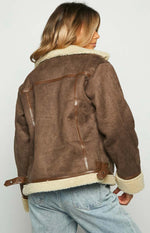 Aviator Brown Sherpa Jacket