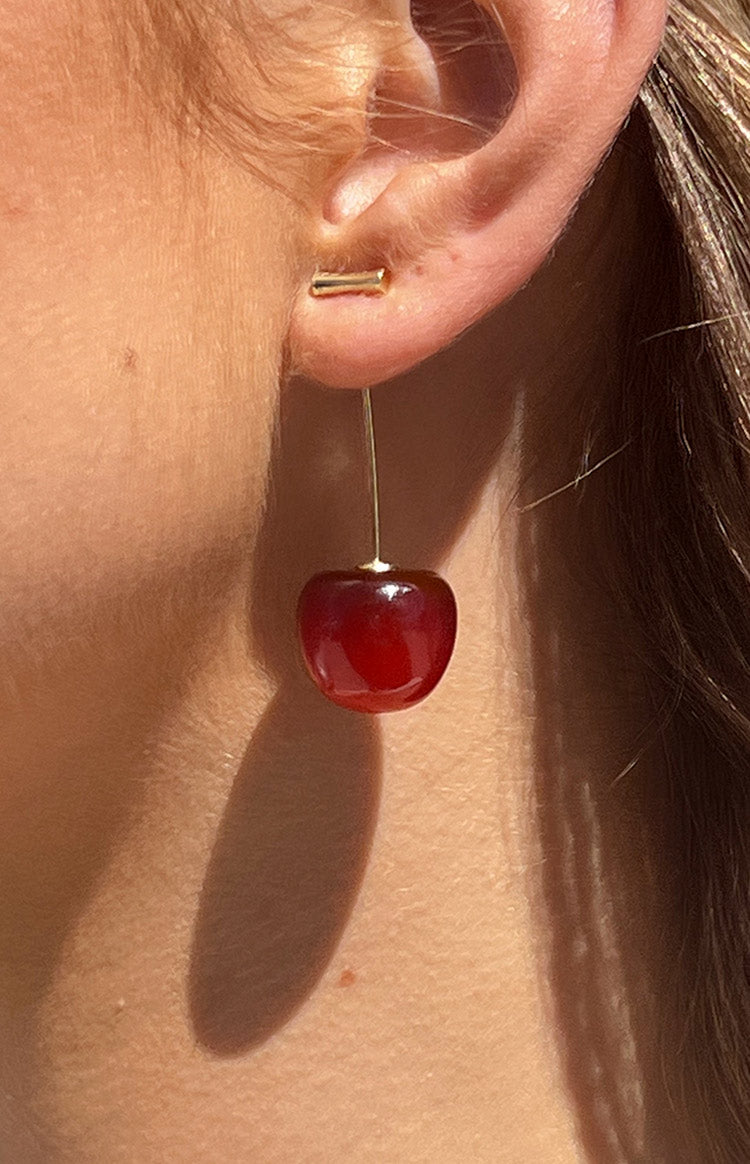 Azure Red Cherry Earrings Image