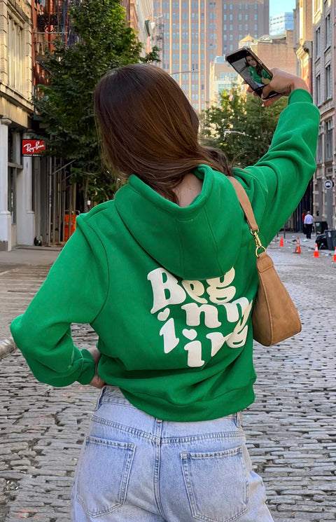 Beginning Green Snuggle Bubble Hoodie | Beginning Boutique NZ