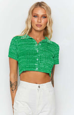 Beth Knit Polo Green Image