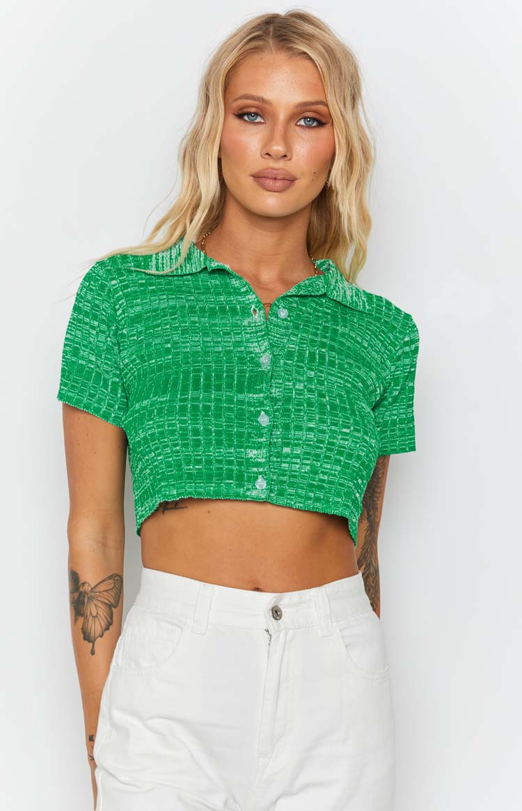 Beth Knit Polo Green Image